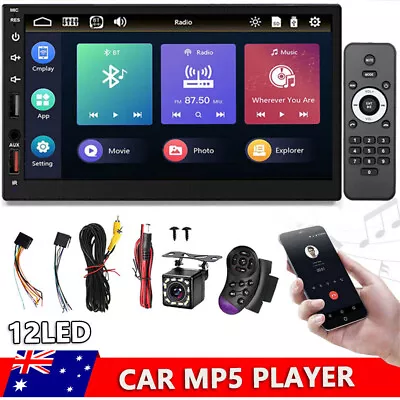 7  Head Unit Car Stereo Double Din Android Radio Bluetooth CarPlay Touch Radio • $66.59