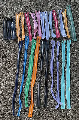 VINTAGE SEWING LOT OF 25 Unused Metal Zippers Multi Colors & Sizes • $14.95