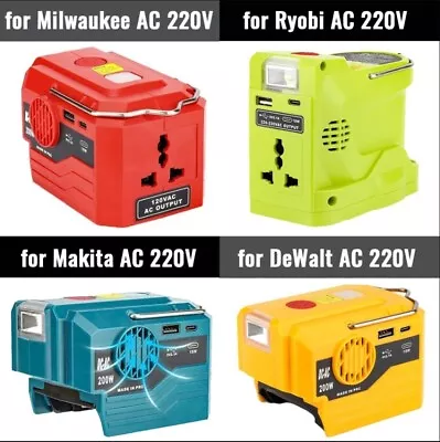 200W Power Inverter Generator USB Power Bank Charger For Milwaukee For Makita • $33.99