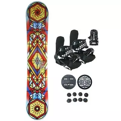 155cm Nightmare Illuminati Rocker Snowboard And Bindings L-XL Package Rnin248 • $249.95