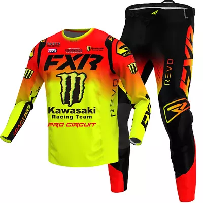 FXR Revo Monster Kawasaki MX Gear Jersey/Pants Combo Motocross ATV Racing Set • $158.99