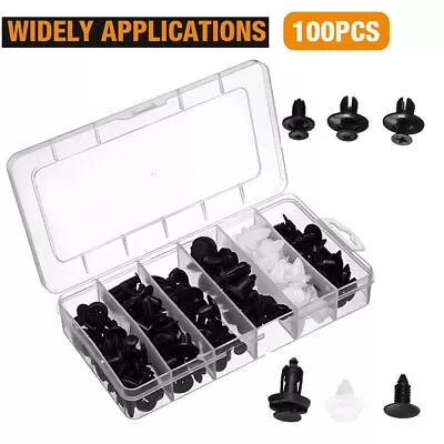 Parts Accessories Car Bumper Trim Panel Fender Engine Push Pin Rivet Clips 100Pc • $15.99