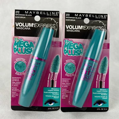 Lot Of 2 Maybelline Volum'Express Washable Mascara Mega Plush Brownish Black  • $7.99