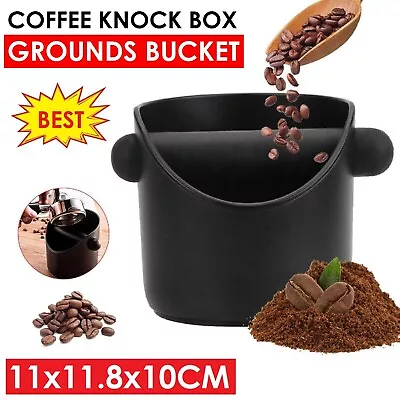 Coffee Waste Container Grinds Coffee Knock Box Coffee Waste Bin Black Bucket • $22.49