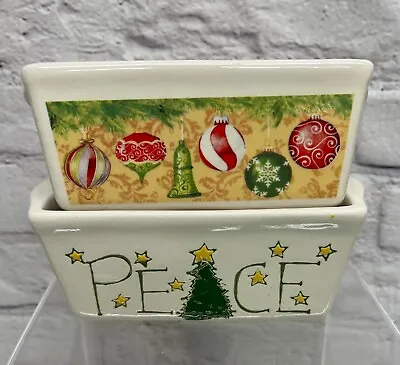 Nantucket - Set Of 2 Christmas Stoneware Mini 6 Inch Loaf Pans • $11