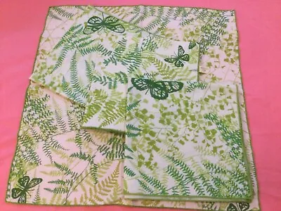 Vintage Vera Neumann Set Of Four Napkins Butterfly And Fern 16” Square • $35