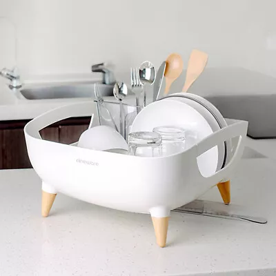 Nineware Modern Dish Drying Rack 360° Rotatable Water Drain Made In Korea • $59.99