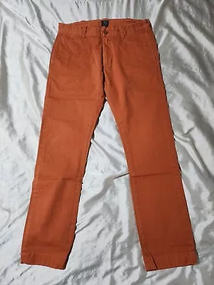 Men's J.Crew Stanton Slim Fit Orange Cotton Chino Pants Trousers Size 31x29 • $12