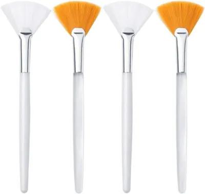 4 Pcs Face Mask Brush Face Mask Applicator Brush Soft Facial Fan-Brush For Mud • £6.99