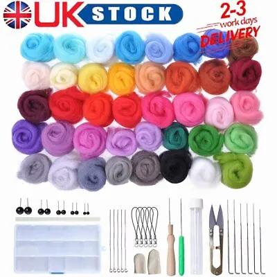 63pc Wool Felt Needles Tool Set Needle Felting Mat Starter DIY Craft Kit Gift UK • £11.79