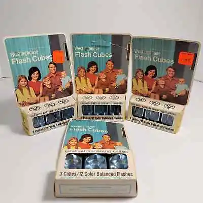 $34 • Buy Vintage Flash Cubes Lot Westinghouse 4 Boxes 12 Flashcubes 48 Flashes