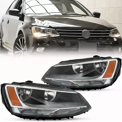 Pair Headlights For 11-16 Volkswagen Jetta Headlamp Light Driver Passenger LH RH • $108