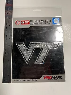 Virginia Tech Hokies Ncaa 6  Rhinestone Bling Sticker Decal Emblem Free Shipping • $6