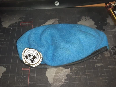£1 • Buy UN UNITED NATIONS BLUE BERET Hat/cap Peace Keeper British Army Genuine Size 52