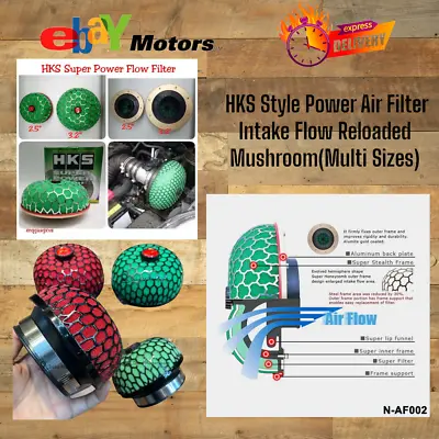 New HKS Style Power Air Filter Intake Flow Reloaded Mushroom Ø60mm Inlet Ø150mm • $49.90