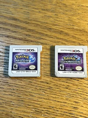 Pokemon Nintendo 3DS GAME LOT POKÉMON ULTRA Moon AND POKÉMON MOON • $55
