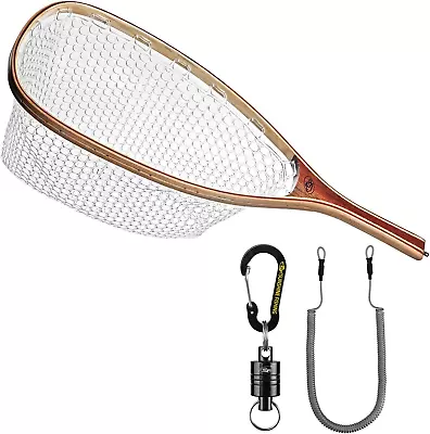 Fly Fishing Landing Net Soft Rubber Mesh Trout Net Catch And Release Net • $48.99