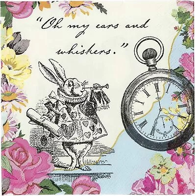 Talking Tables Alice In Wonderland Napkins Supplies For Mad Hatter Tea Birthda • $6.88