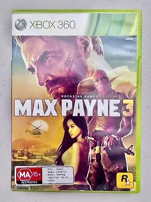 Max Payne 3 Xbox 360 2012 Shooter Rockstar Games MA15+ VGC Free Postage ✅ • $12.95