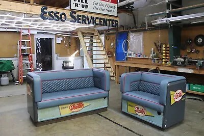 Vintage 1960's Model Pepsi Cooler Couch & Loveseat Set • $6000