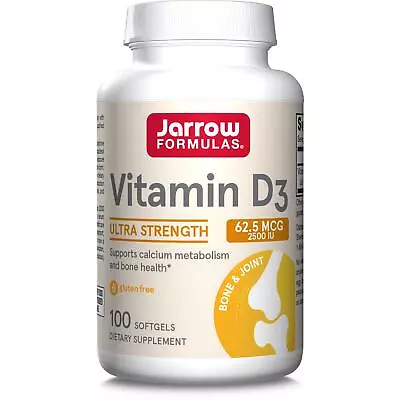 Jarrow Formulas Vitamin D3 62.5mcg (2500IU) 100 Softgels Supports Immunity Bones • £15.71