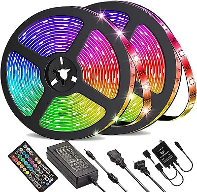 LED Strip Lights 100ft 50ft Music Sync Bluetooth 5050 RGB Room Light With Remote • $11.99