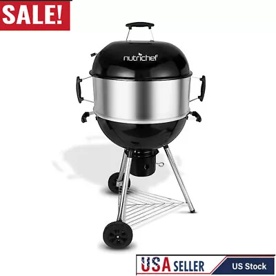 Stainless Steel Portable Outdoor Charcoal BBQ Grill Offset Smoker With Cover New • $184.68