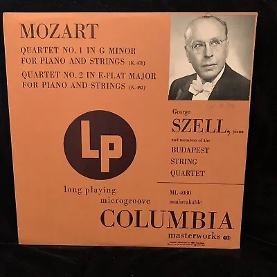 MOZART Piano Quartets - SZELL & BUDAPEST QUARTET - COLUMBIA ML 4080 LP 1948 • $12