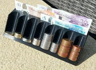 Coin & Note Cash Sorter Organiser Money Storage Bank Gbp Pound Desk Tidy Uk Gift • £15.99