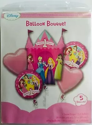 Disney Birthday Princess 1st Birthday Balloon Bouquet (5balloons) Foil/mylar NEW • £9.72