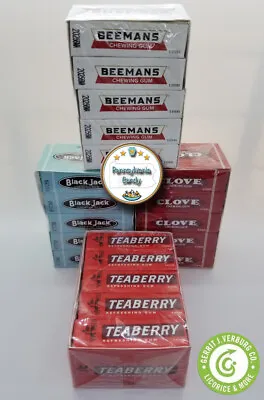 Gerrits 20 Pack TEABERRY BLACK JACK CLOVE Or BEEMANS Flavored Chewing Gum • $19.50