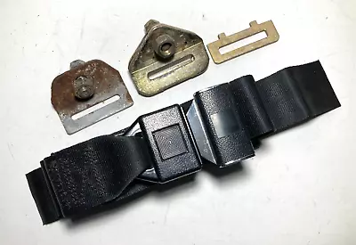 Vintage IMMI 1130-1300-0001-02 LAP SEAT BELT Black Seatbelt INDIANA MILLS MFG • $25