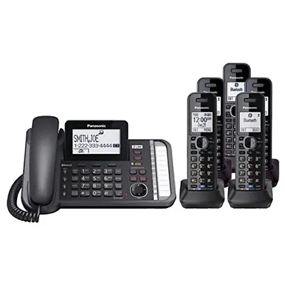 Panasonic KX-TG9582B + (3) KX-TGA950B 5 Handset Cordless Phone2-LineBlack • $399.95