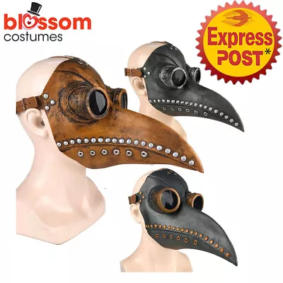 N139 Steampunk Plague Doctor Costume Mask Birds Long Nose Beak Latex Halloween • $19.95