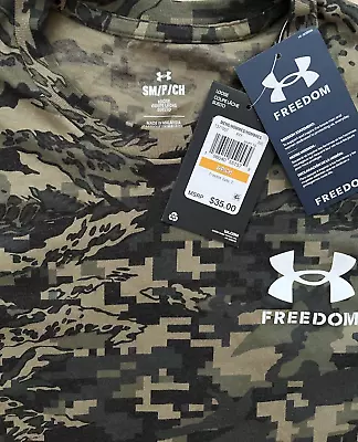 NWT Under Armour Camo Support Troops USA SHIRT UA MARINES - RARE LOGO-Size S • $33.90