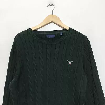Vintage Forest Green Gant Cable Knitted Jumper - XL • £25