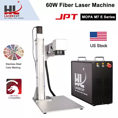 JPT MOPA Fiber Laser 60W Marking Engraver Cutter Machine Etching Steel Metal  • $3793.47