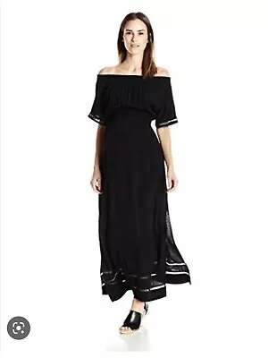 $45 • Buy Ripe Maternity Off Shoulder Black Dress