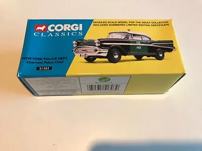 £49.99 • Buy Corgi 51303  Chevy Bel Air New York 1957  Police Dept  1/43 Scale - Ltd Ed BOXED