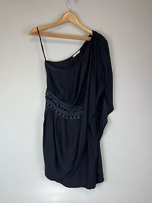 Sass & Bide Womens Asymmetrical Black Mini Dress Size 12 UK • $49