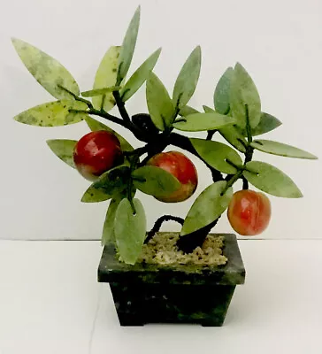 Vintage Green Jade Leaves Peach Fruit Tree • $55