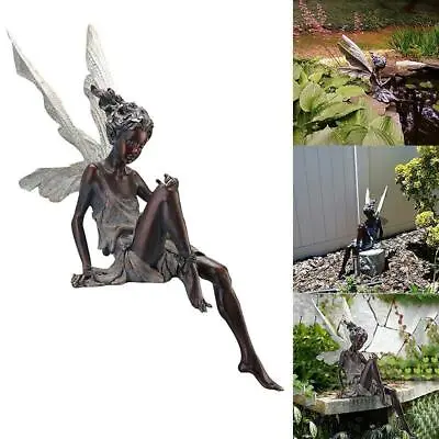 Tudor & Turek Sitting Fairy Statue Garden Ornament Yard Decor Art Craft • £10.99