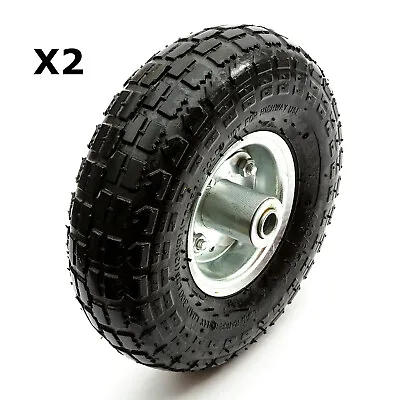 2x 10 Inch 135kg Pneumatic Tyre & Wheel 4.10/3.50-4 Industrial Wheelbarrow • £19.99