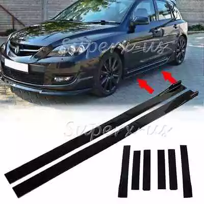 For Mazda 2 3 6 2005-2022 Glossy Side Skirt Extension Splitter Spoiler Rocker • $46.95