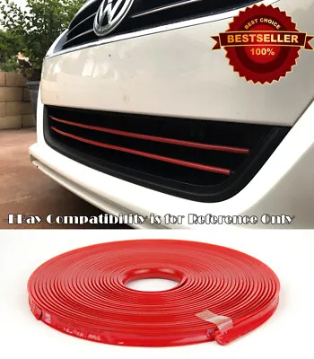 $12.86 • Buy Red TPE Rubber Overlay Trim Cover For VW Porsche Audi Upper Lower Grille Air Dam