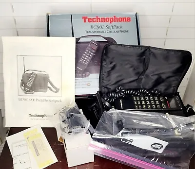 Vintage Technophone BC901 Cellular Cell Phone Analog Bag Phone Brick Car Bag Box • $49.99