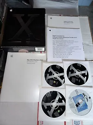 Macintosh Mac OS X 10.3 Panther Software 4 Discs Install Xcode Tools Big Box • $40