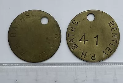 2 X Bentley Ph Baths Colliery Miners Pit Token Tally Works Check - South Yorks • £4.20