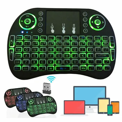 Mini 3 Backlit I8 2.4GHz Wireless Keyboard For Respberry LG TV Box Android PC • $8.44