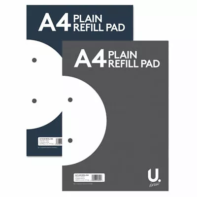 A4 Plain Refill Pad - 160 Page Paper Notepad Notebook Sidebound Single Book • £2.99